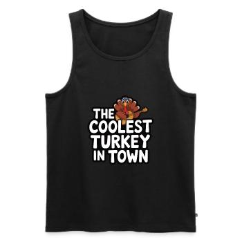 Lustiger Thanksgiving Truthahn - Männer Premium Bio Tank Top - Schwarz - Vorne - AI Model Male 178 light (178cm)