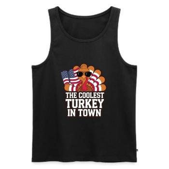 Lustiger Thanksgiving Truthahn - Männer Premium Bio Tank Top - Schwarz - Vorne - AI Model Male 178 light (178cm)