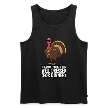 Funny Thanksgiving Turkey - Men's Premium Organic Tank Top - black - Front - Michal (187cm)