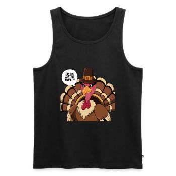 Lustiger Thanksgiving Truthahn - Männer Premium Bio Tank Top - Schwarz - Vorne - AI Model Male 178 light (178cm)