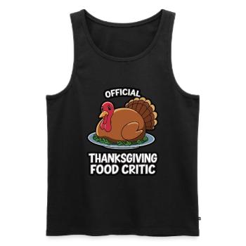 Lustiger Thanksgiving Truthahn - Männer Premium Bio Tank Top - Schwarz - Vorne - Michal (187cm)
