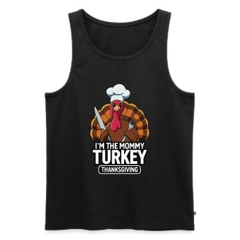 Mommy Turkey Thanksgiving - Männer Premium Bio Tank Top - Schwarz - Vorne - Michal (187cm)