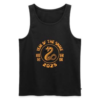Chinesisches Jahr 2025 Jahr der Schlange - Männer Premium Bio Tank Top - Schwarz - Vorne - Michal (187cm)
