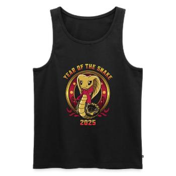 Chinesisches Jahr 2025 Jahr der Schlange - Männer Premium Bio Tank Top - Schwarz - Vorne - Michal (187cm)