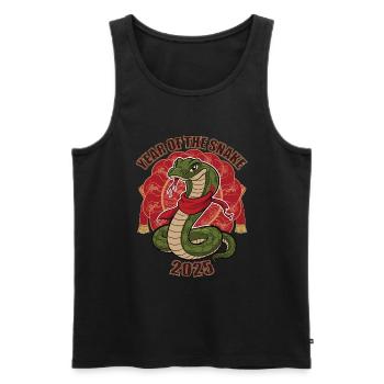 Chinesisches Jahr 2025 Jahr der Schlange - Männer Premium Bio Tank Top - Schwarz - Vorne - Michal (187cm)