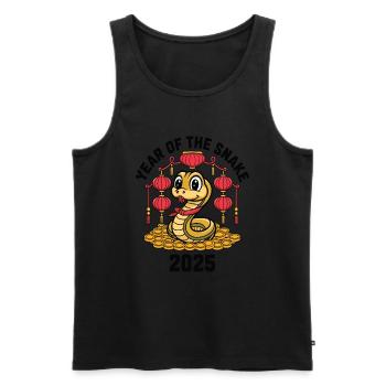 Chinesisches Jahr 2025 Jahr der Schlange - Männer Premium Bio Tank Top - Schwarz - Vorne - Michal (187cm)