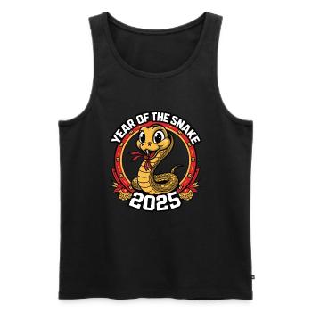 Chinesisches Jahr 2025 Jahr der Schlange - Männer Premium Bio Tank Top - Schwarz - Vorne - Michal (187cm)