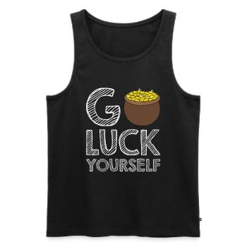 Happy St. Patrick's Day Kleeblätter - Männer Premium Bio Tank Top - Schwarz - Vorne - AI Model Male 178 light (178cm)