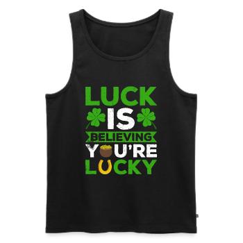 Happy St. Patrick's Day Kleeblätter - Männer Premium Bio Tank Top - Schwarz - Vorne - AI Model Male 178 light (178cm)