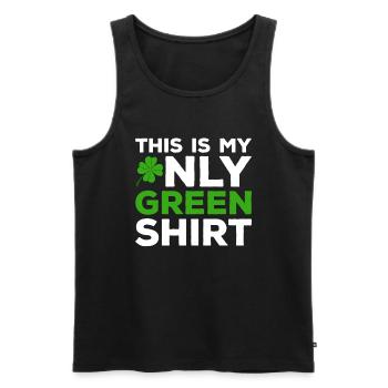 Happy St. Patrick's Day Kleeblätter - Männer Premium Bio Tank Top - Schwarz - Vorne - AI Model Male 178 light (178cm)