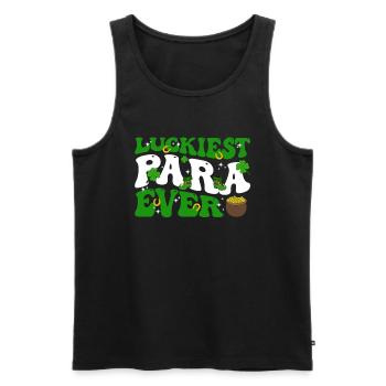 Happy St. Patrick's Day Kleeblätter - Männer Premium Bio Tank Top - Schwarz - Vorne - AI Model Male 178 light (178cm)
