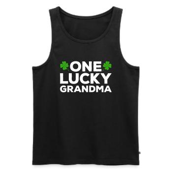 Happy St. Patrick's Day Kleeblätter - Männer Premium Bio Tank Top - Schwarz - Vorne - AI Model Male 178 light (178cm)