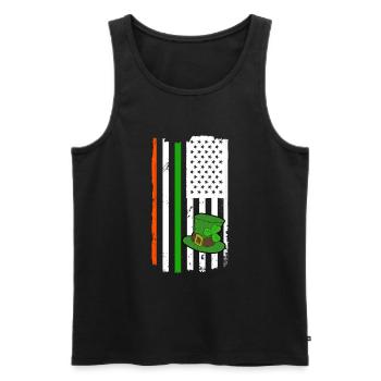 Happy St. Patrick's Day Kleeblätter - Männer Premium Bio Tank Top - Schwarz - Vorne - AI Model Male 178 light (178cm)