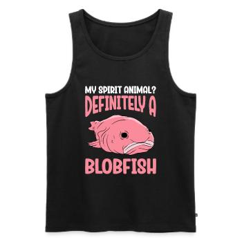 Drôle de poisson Blobfish mignon - Débardeur bio Premium Homme - noir - Devant - Michal (187cm)