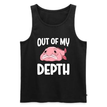 Drôle de poisson Blobfish mignon - Débardeur bio Premium Homme - noir - Devant - Michal (187cm)