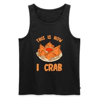 Crabe Rangoon Asie Nourriture - Débardeur bio Premium Homme - noir - Devant - AI Model Male 178 light (178cm)