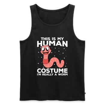 Süßer Wurm lustiger Regenwurm Würmer - Männer Premium Bio Tank Top - Schwarz - Vorne - AI Model Male 178 light (178cm)
