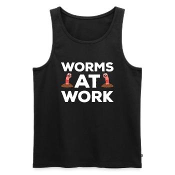 Süßer Wurm lustiger Regenwurm Würmer - Männer Premium Bio Tank Top - Schwarz - Vorne - AI Model Male 178 light (178cm)