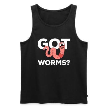 Süßer Wurm lustiger Regenwurm Würmer - Männer Premium Bio Tank Top - Schwarz - Vorne - Michal (187cm)