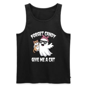 Halloween Cat Forget Candy Give Me A Cat - Men's Premium Organic Tank Top - black - Front - Michal (187cm)