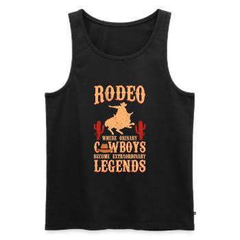 Rodeo Outfit Bull Riding - Men's Premium Organic Tank Top - black - Front - AI Model Male 178 light (178cm)