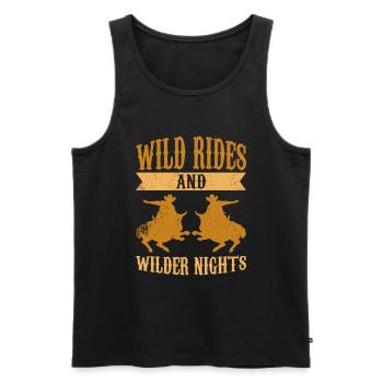 Rodeo Outfit Bull Riding - Men's Premium Organic Tank Top - black - Front - AI Model Male 178 light (178cm)