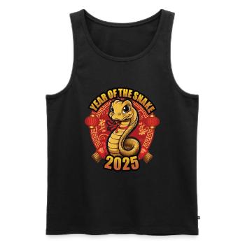 Chinesisches Jahr 2025 Jahr der Schlange - Männer Premium Bio Tank Top - Schwarz - Vorne - Michal (187cm)