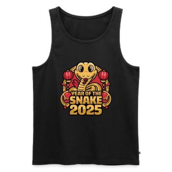 Chinesisches Jahr 2025 Jahr der Schlange - Männer Premium Bio Tank Top - Schwarz - Vorne - Michal (187cm)