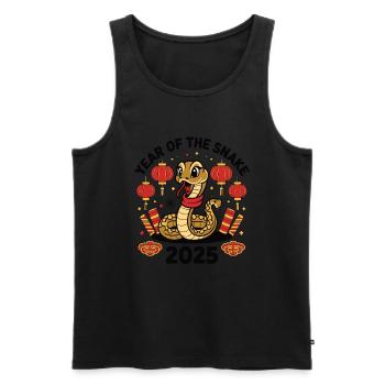 Chinese Year 2025 Year of the Snake - Men's Premium Organic Tank Top - black - Front - Michal (187cm)