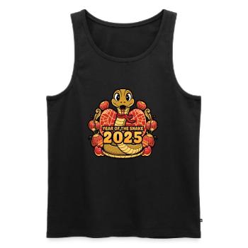 Chinese Year 2025 Year of the Snake - Men's Premium Organic Tank Top - black - Front - Michal (187cm)