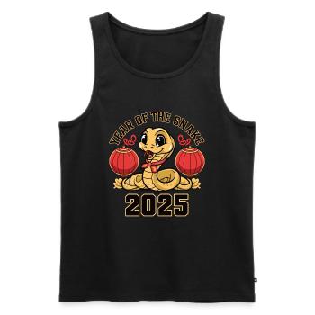 Chinesisches Jahr 2025 Jahr der Schlange - Männer Premium Bio Tank Top - Schwarz - Vorne - Michal (187cm)