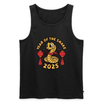 Chinese Year 2025 Year of the Snake - Men's Premium Organic Tank Top - black - Front - Michal (187cm)
