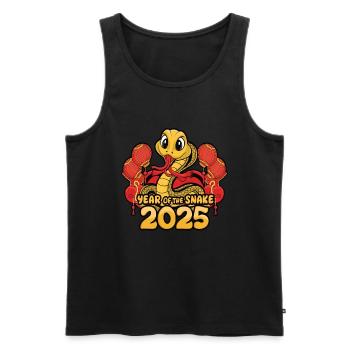 Chinesisches Jahr 2025 Jahr der Schlange - Männer Premium Bio Tank Top - Schwarz - Vorne - Michal (187cm)