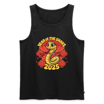 Chinese Year 2025 Year of the Snake - Men's Premium Organic Tank Top - black - Front - Michal (187cm)