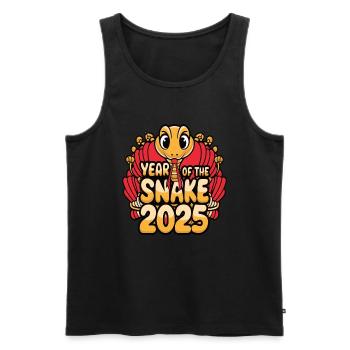 Chinese Year 2025 Year of the Snake - Men's Premium Organic Tank Top - black - Front - Michal (187cm)