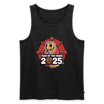 Chinese Year 2025 Year of the Snake - Men's Premium Organic Tank Top - black - Front - Michal (187cm)
