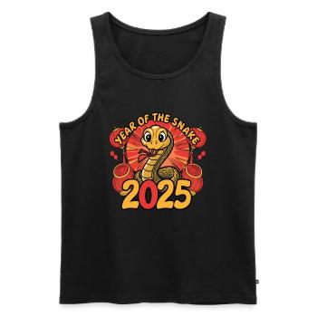 Chinesisches Jahr 2025 Jahr der Schlange - Männer Premium Bio Tank Top - Schwarz - Vorne - Michal (187cm)