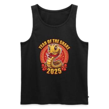Chinese Year 2025 Year of the Snake - Men's Premium Organic Tank Top - black - Front - Michal (187cm)