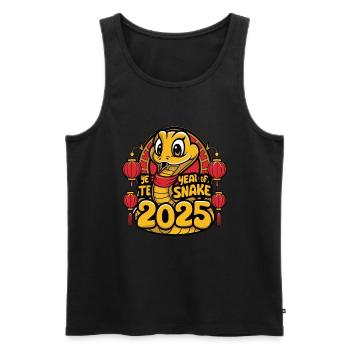 Chinesisches Jahr 2025 Jahr der Schlange - Männer Premium Bio Tank Top - Schwarz - Vorne - Michal (187cm)