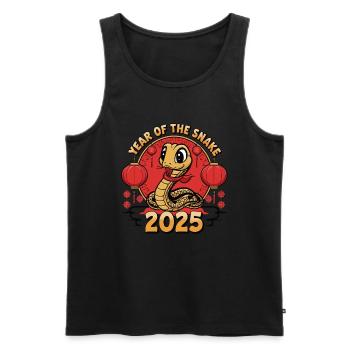 Chinesisches Jahr 2025 Jahr der Schlange - Männer Premium Bio Tank Top - Schwarz - Vorne - Michal (187cm)