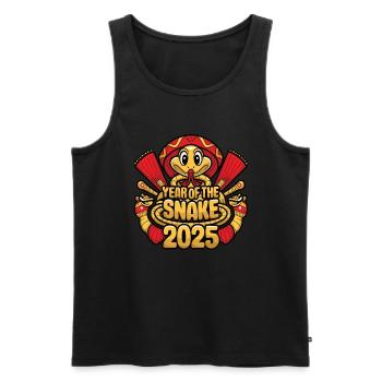 Chinese Year 2025 Year of the Snake - Men's Premium Organic Tank Top - black - Front - Michal (187cm)
