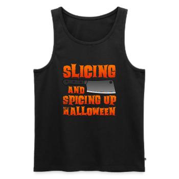 Halloween Butcher Halloween Butcher - Men's Premium Organic Tank Top - black - Front - Michal (187cm)