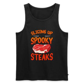 Halloween Butcher Halloween Butcher - Men's Premium Organic Tank Top - black - Front - Michal (187cm)