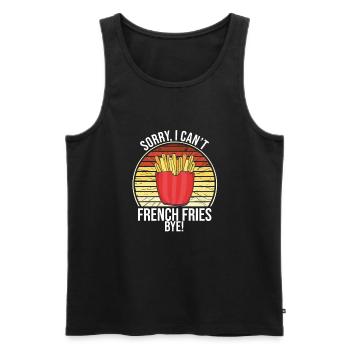 Frites drôles Frites drôles - Débardeur bio Premium Homme - noir - Devant - AI Model Male 178 light (178cm)