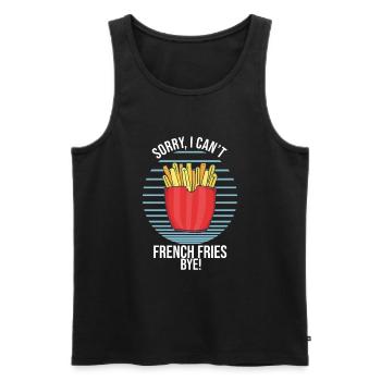 Lustige Pommes Lustig French Fries - Männer Premium Bio Tank Top - Schwarz - Vorne - AI Model Male 178 light (178cm)