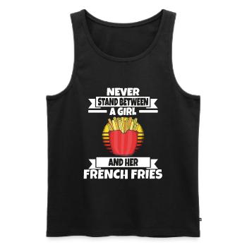 Frites drôles Frites drôles - Débardeur bio Premium Homme - noir - Devant - AI Model Male 178 light (178cm)