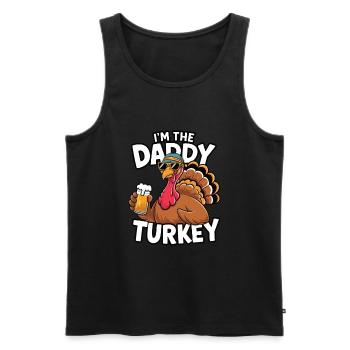 Papa Dinde Thanksgiving - Débardeur bio Premium Homme - noir - Devant - Michal (187cm)