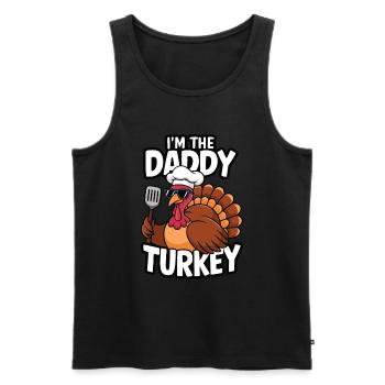 Papa Dinde Thanksgiving - Débardeur bio Premium Homme - noir - Devant - Michal (187cm)