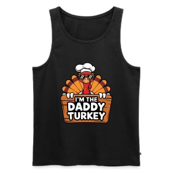Papa Dinde Thanksgiving - Débardeur bio Premium Homme - noir - Devant - Michal (187cm)