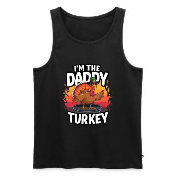 Papa Dinde Thanksgiving - Débardeur bio Premium Homme - noir - Devant - Michal (187cm)